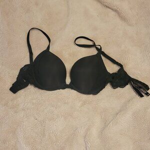 Victoria's Secret Dream Angels Push Up Size 34C Black Bra